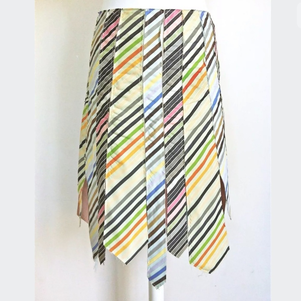 Paul Smith Paneled Skirt Multi Striped Ties VTG 46